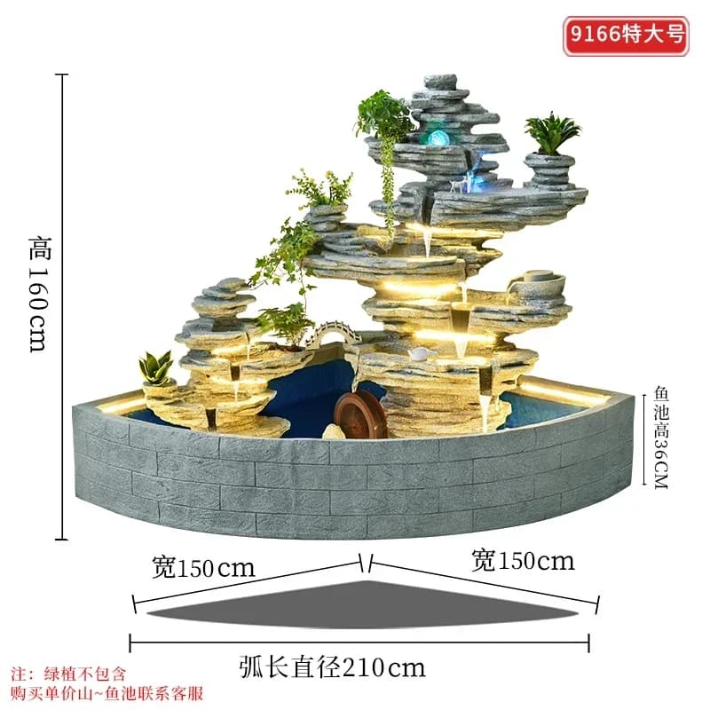 y10-- Courtyard Garden Fish Pond Rockery Landscape Waterfall Flowing Water Fountain Villa Circulating Water Ornament