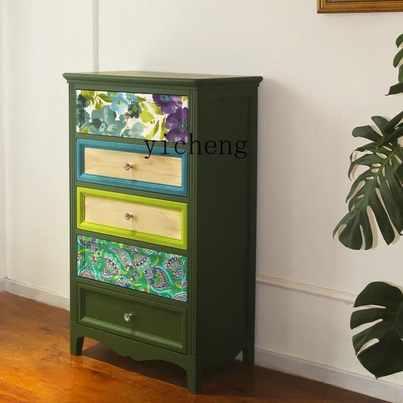 V21 Living Room Solid Wood Chest Storage Bedroom Chest Cloakroom Storage Decorative Cabinet