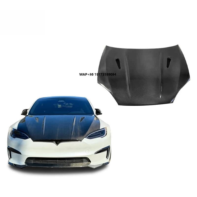 2022 Model  Model S with Carbon Fiber Hood Modification