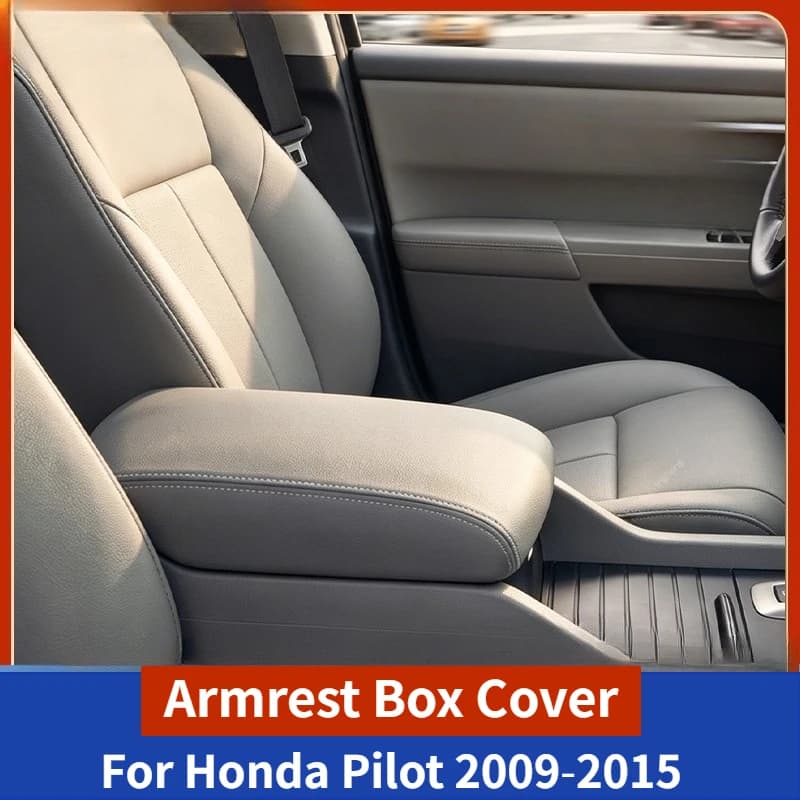 Center Console Armrest Box Cover For Honda Pilot 2009‑2015,Microfiber Leather Wear‑Resistant Stain‑Proof Armrest Pad Protector