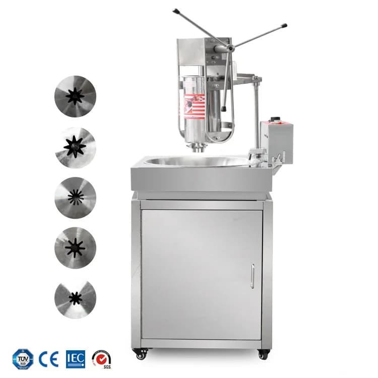 MIDE 2024 3L Commercial Gas Automatic Churros Machine With Fryer,churros Making Machine,churro Filler Machine