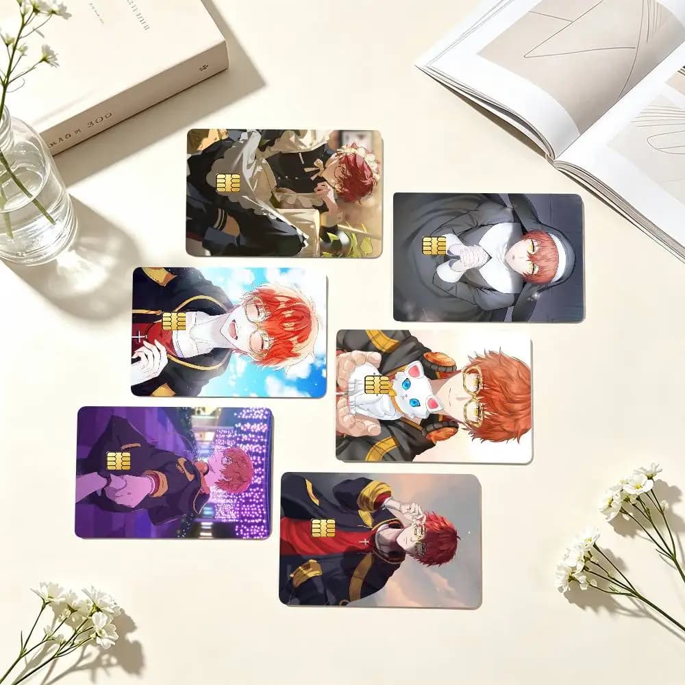A-Anime Mystic Messenger Game 707 Credit Card HD Stickers Game Card Decal Small Chip Waterproof Sticker Gift