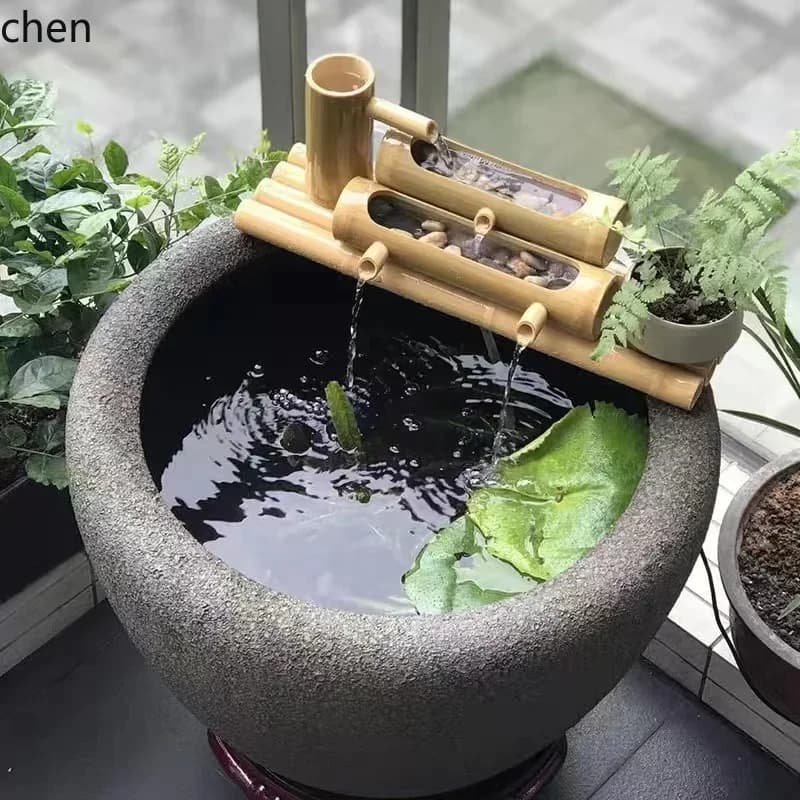 L15- Bamboo Raft Bamboo Circulating Water Ornament Water Flow Device Courtyard Outdoor Living Room Balcony