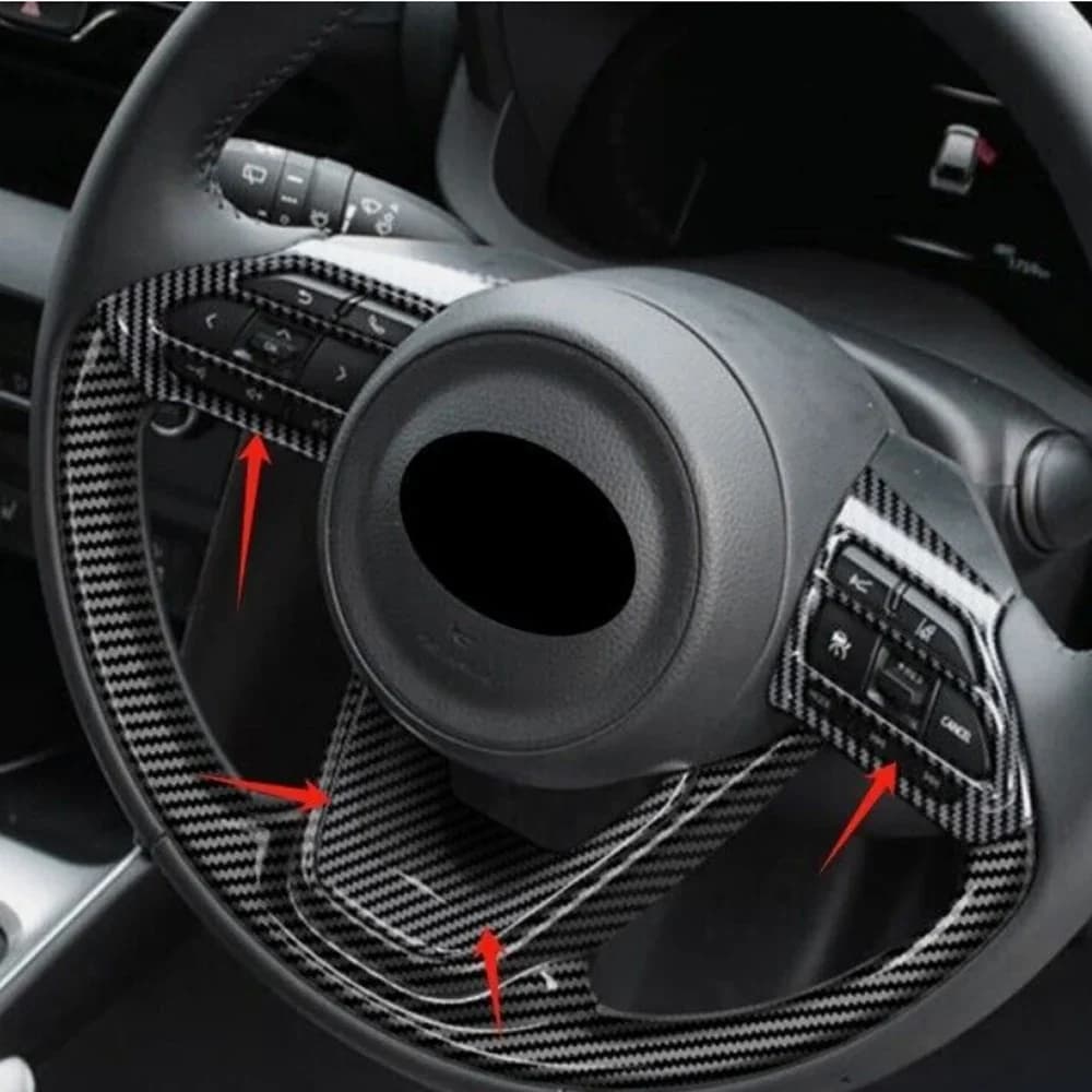 Steering Wheel Strip Cover Trim For Toyota Yaris Cross Car Carbon Fiber Auto Parts Protector Stickers Accessories 2023 2024