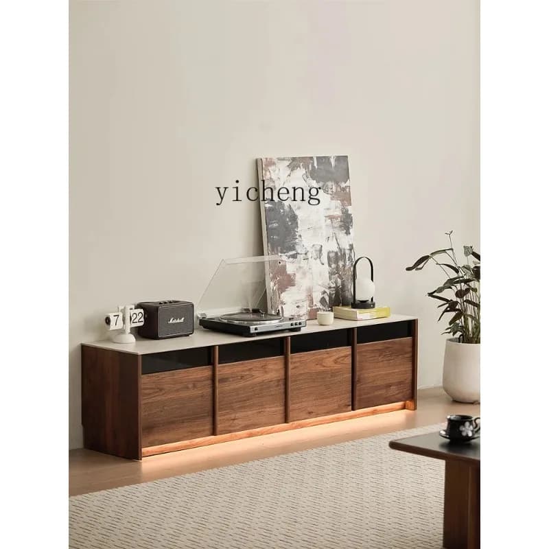 Storage Locker Furniture Solid Wood Rock Slab TV Cabinet Floor-to-ceiling Living Room Household Small ApartmentD24
