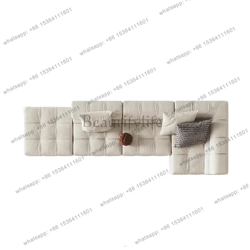 LS Fabric Sofa Living Room Large Flat Corner Sectional Villa Furniture