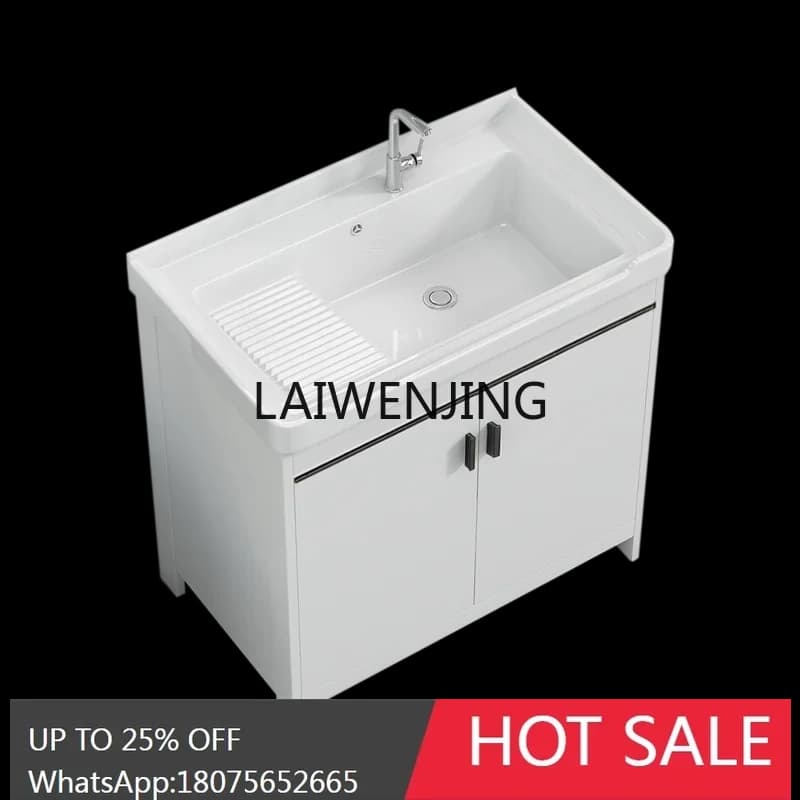 T9-laundry cabinet with rubbing board combination ceramic laundry basin sink floor