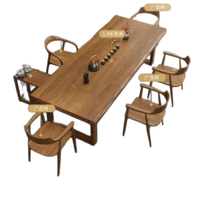 Solid wood tea table and chair combination new Chinese home living room office