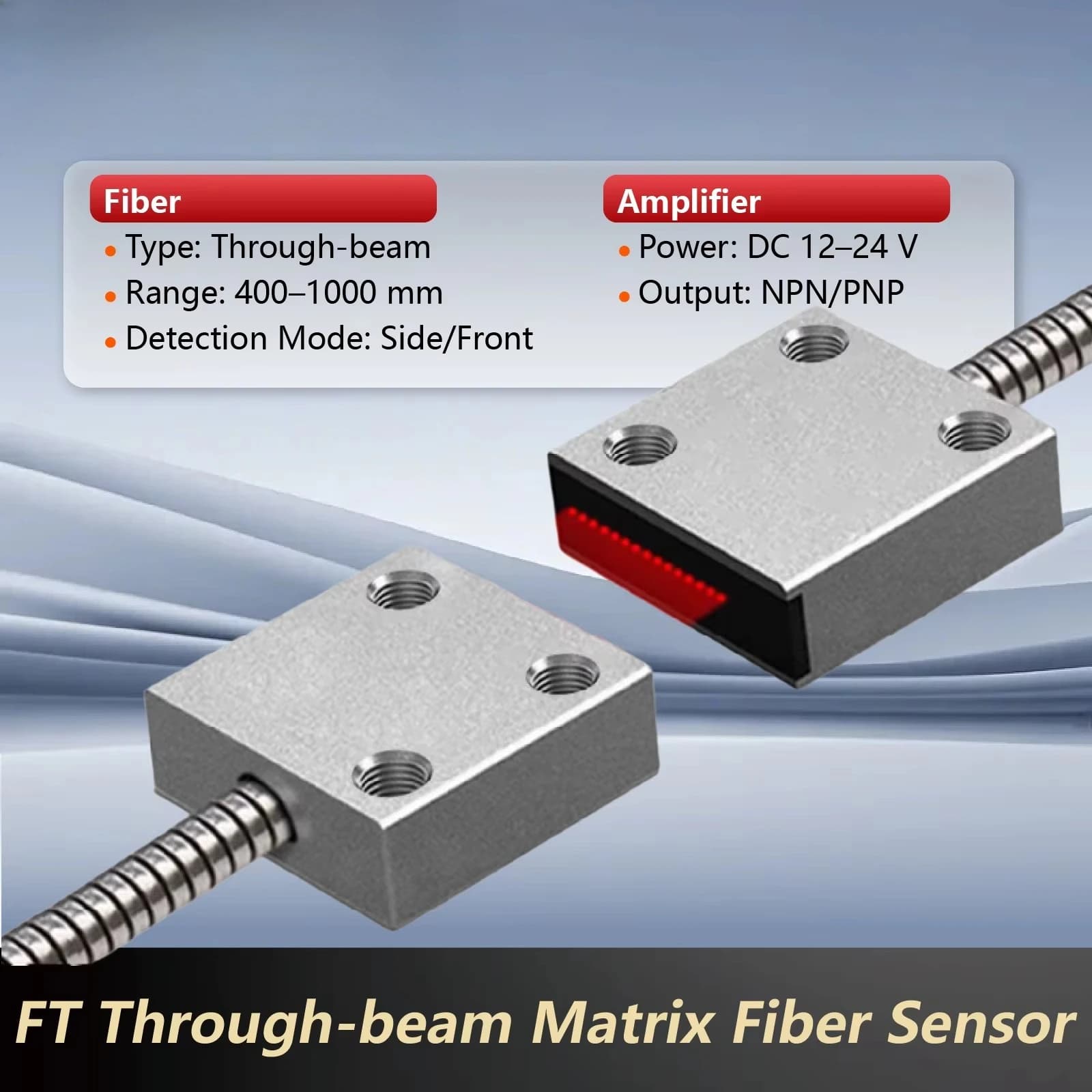 Fiber Optic Matrix Area Sensor Through Beam Infrared Grating Object Detection Counter NPN PNP DC12 24V 400 1000mm