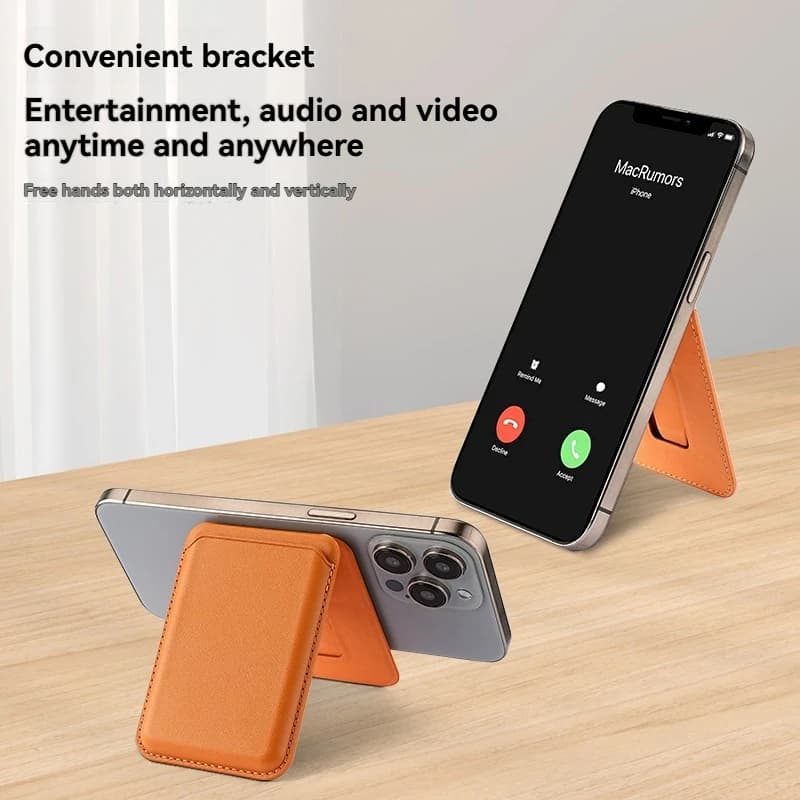 1PCS leather wallet case for iPhone, with strong magnetic bracket hiding function Magsafe compatible card holder 16 15 14 17 pro