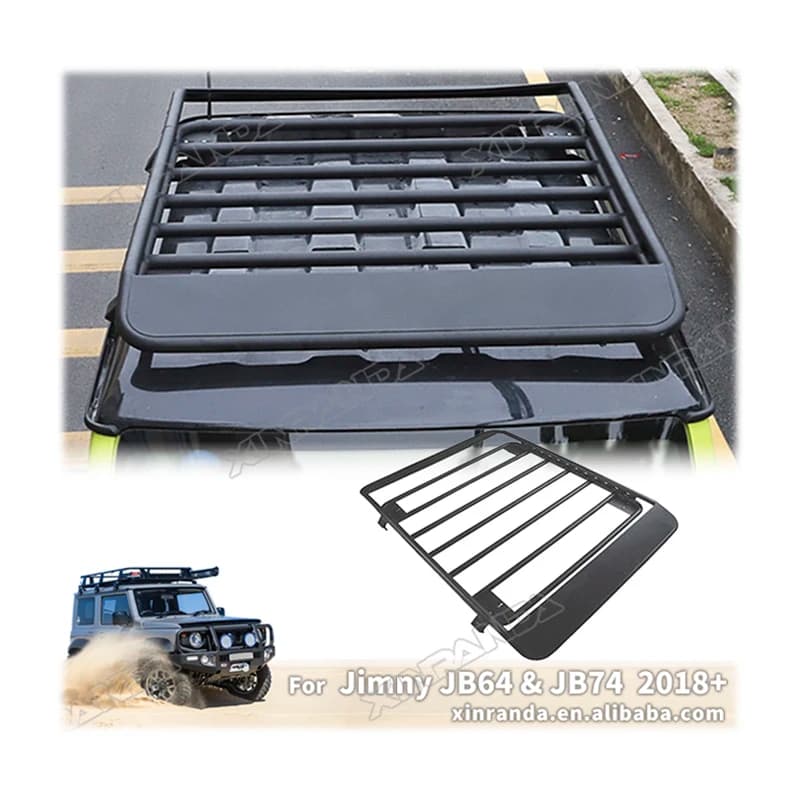 Universal Black Aluminum Integrated Roof Rack Basket Car Rack Car Roof Luggage Rack For Suzuki Jimny JB64 JB74 2018+