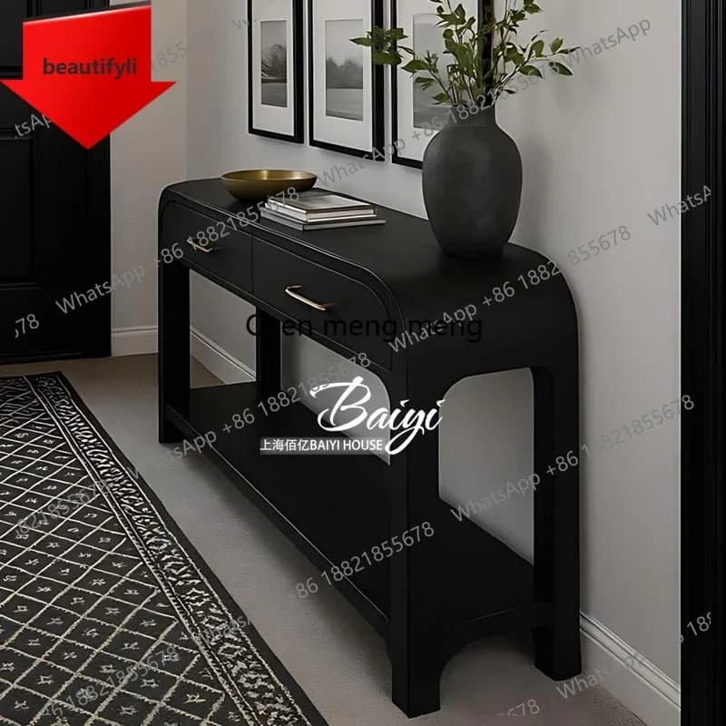 Q181 French entrance cabinet Solid wood entrance table Against the wall Floor storage table Entrance rack