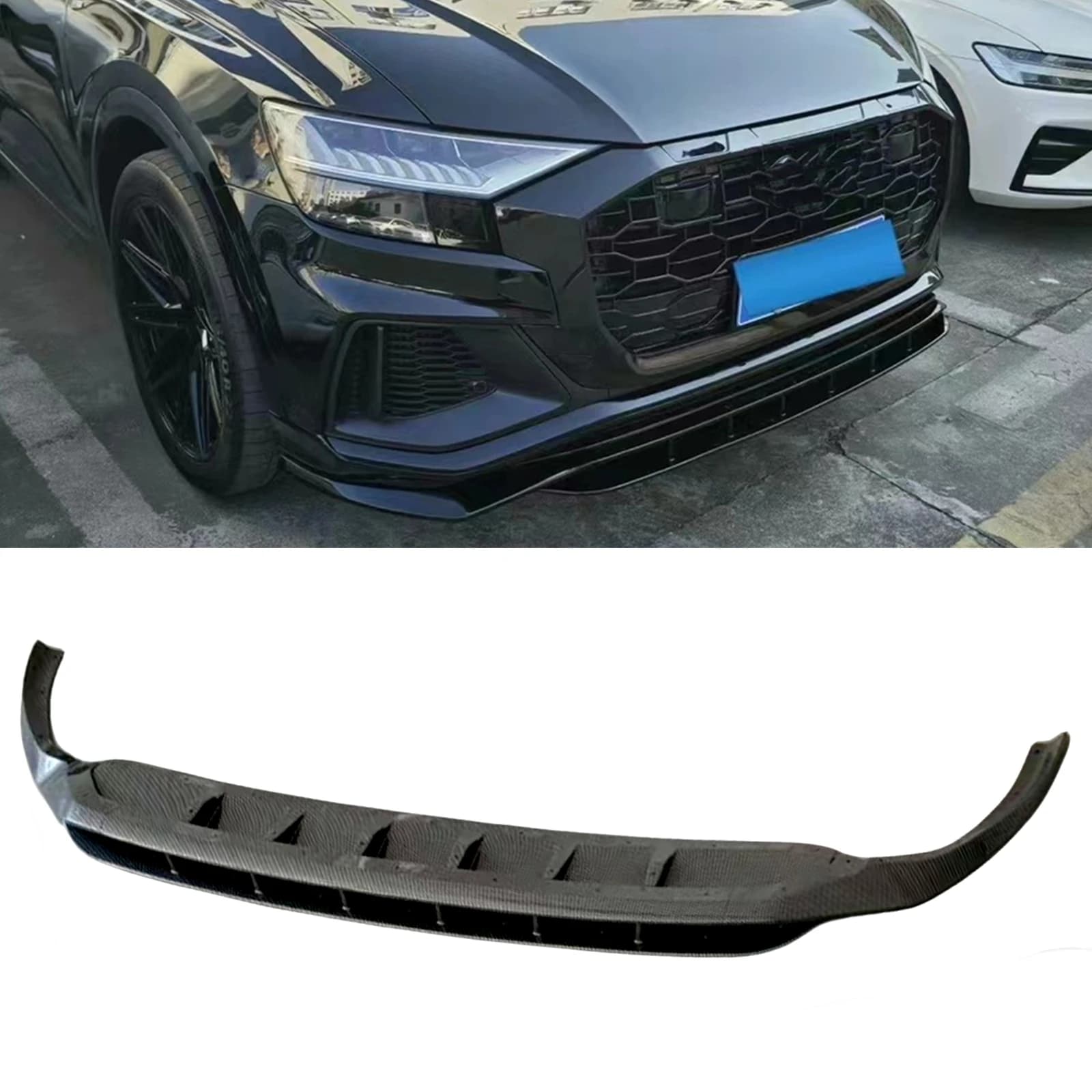 Front Bumper Spoiler Lip For Audi Q8 S-line 2018-2023 SQ8 Mk1 2019-2023 Lower Splitter Protector