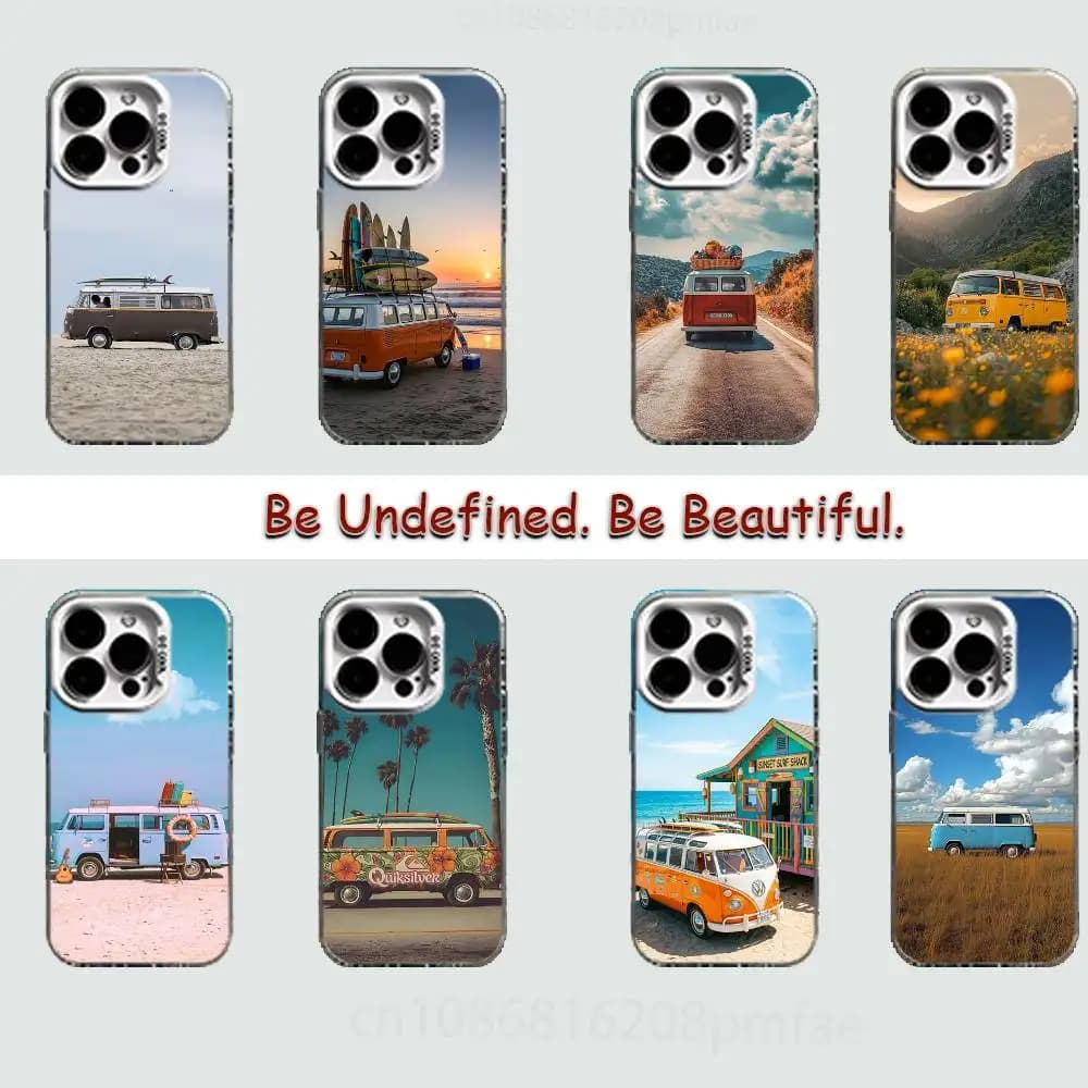 Retro Bus Road Trip Case for iPhone17 16 15 14 13 12 11 Pro Max Plus Air 16E X XR XS Max Hard Shockproof Bumper Cover