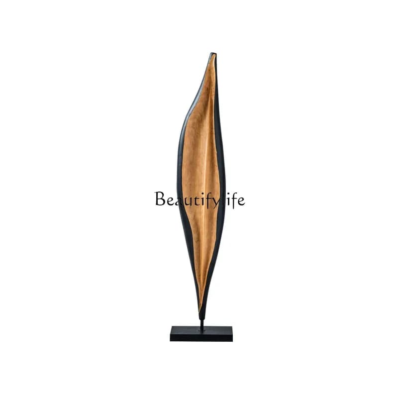 Creative abstract wood carving craft hotel model room entrance decoration floor ornament