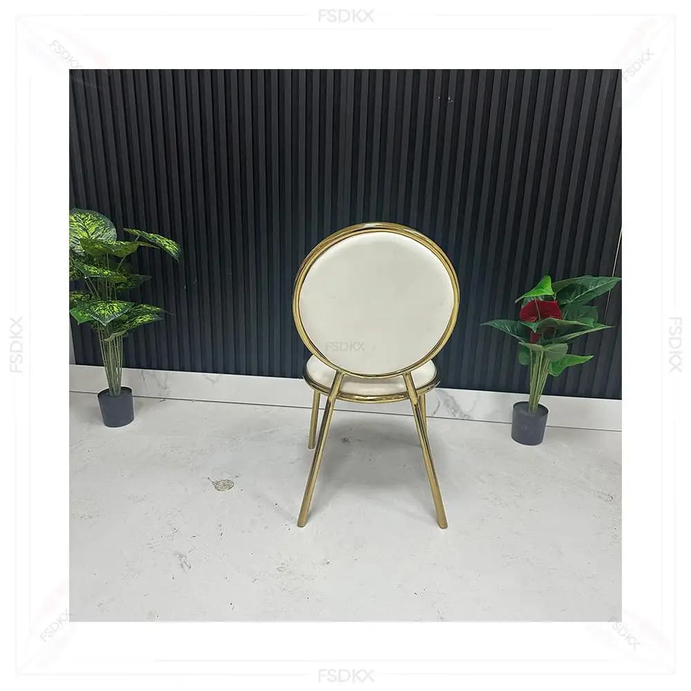 Wholesale Luxury Furniture Modern Gold Metal Round Back Stacking Hotel Event Dining Banquet Chair for Wedding
