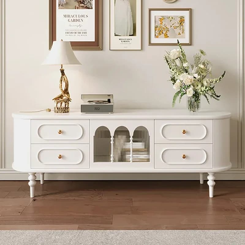 White Solid Tv Cabinet Coffee Table Storage Designer Universal Organizer Tv Stands Home Muebles Para Tv Chinese Style Furniture