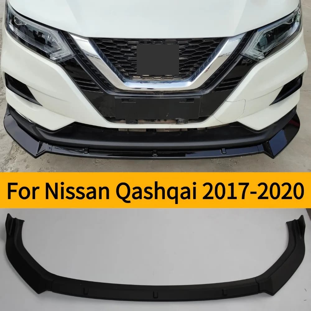 For Nissan Qashqai Front Bumper Lip Spoiler Guard 2017-2020 Modification Tuning Accessory Facelift Chin Protector Car Part