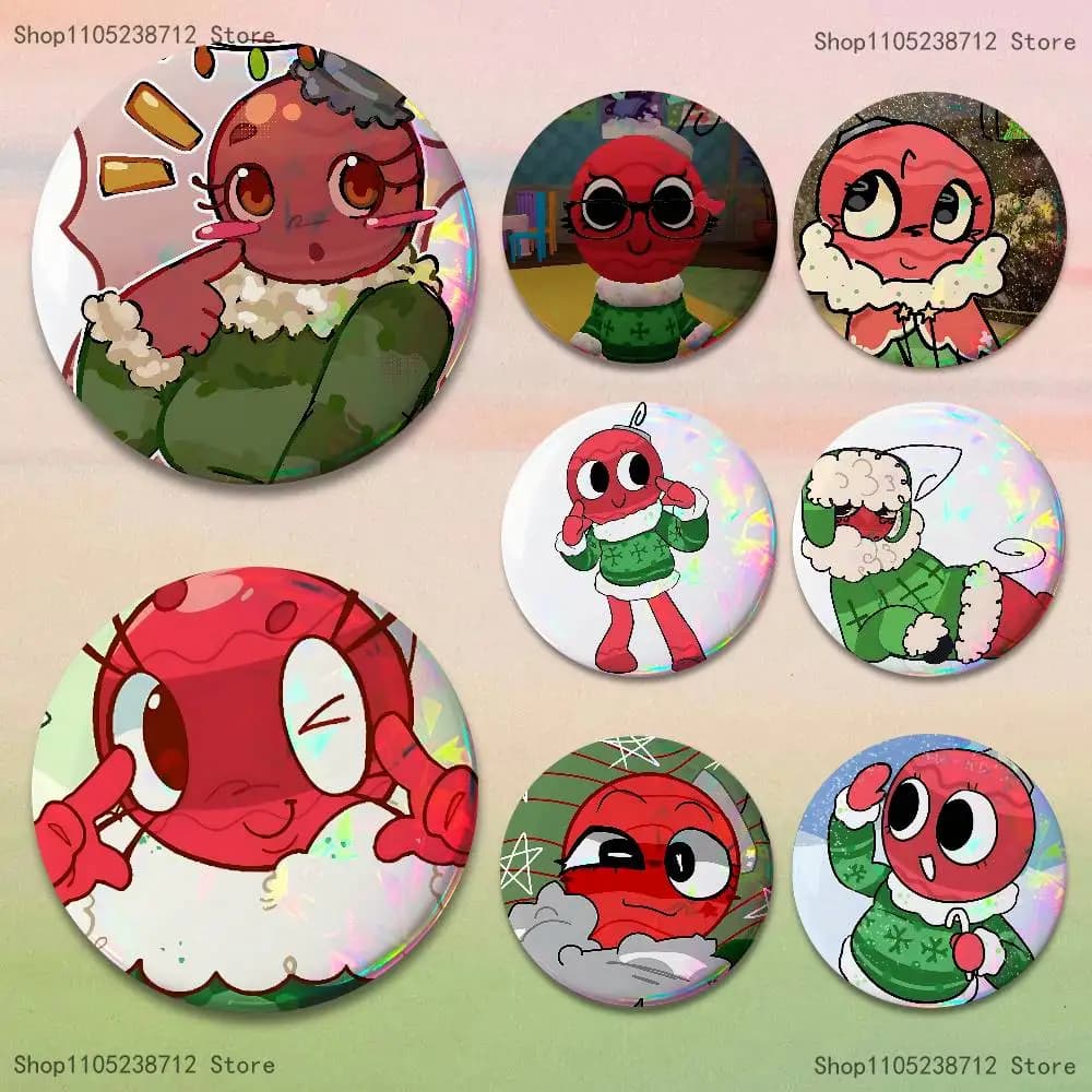 Game B-Bobette D-Dandy Button Pin Bright Printed Icon Gift For Friends Badge Collar Brooch Lapel Pin Metal