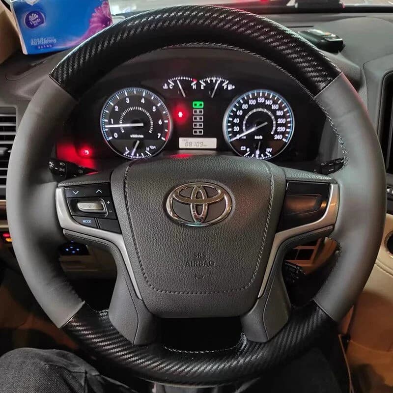 Leather Car Interior Car Steering Wheel Cover for Toyota Land Cruiser Prado 150 Series 200 Series Crown 2013-2024 Accessories
