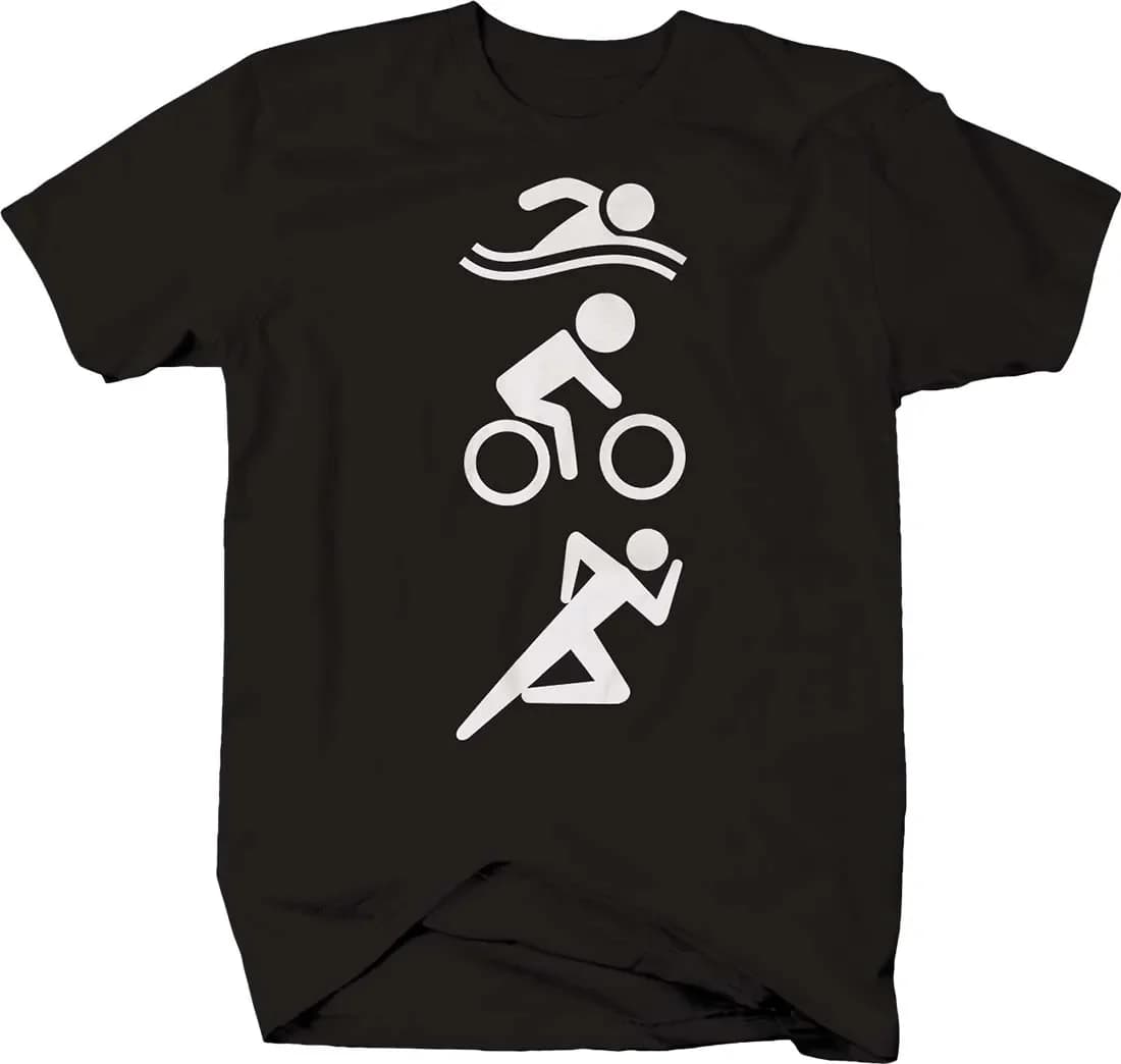 Swim Bike Run Triathlon Sport Endurance Stamina Distance T-Shirt. Summer Cotton Short Sleeve O-Neck Mens T Shirt New S-3XL