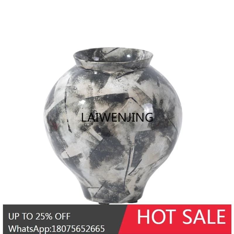 MJY Chinese light luxury geometric ceramic painted vase ornament home living room