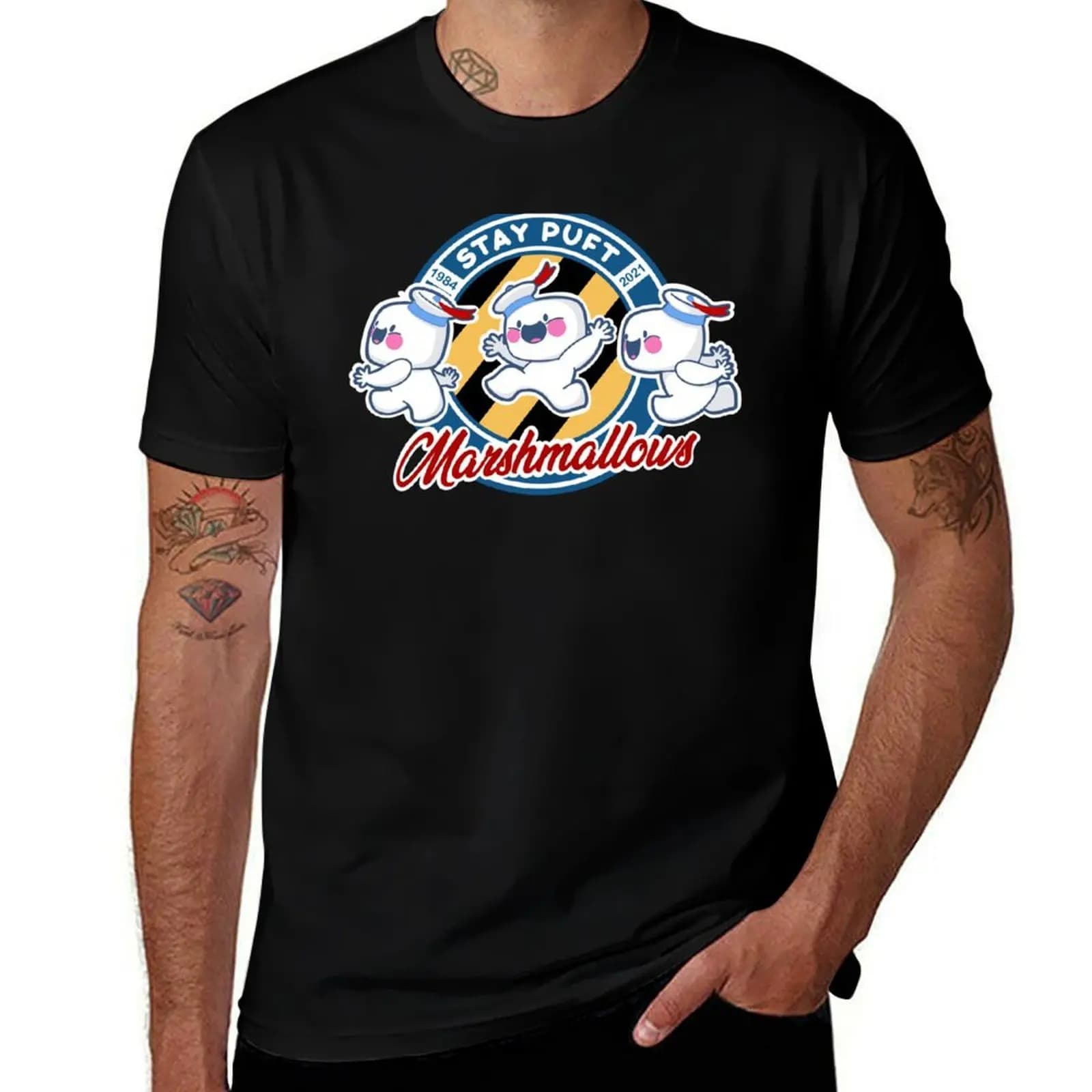 Stay Puft T-Shirt Basic Solid Color Short Sleeve T-Shirt