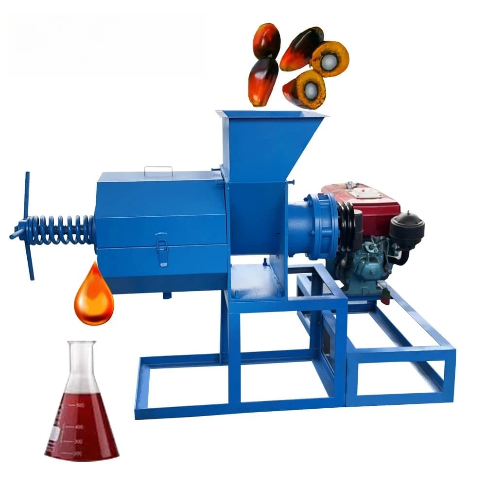 15T/H Double Screw Palm Oil Press Machine W/ Mini Diesel Engine - Efficient Small Palm Fruit Oil Extractor