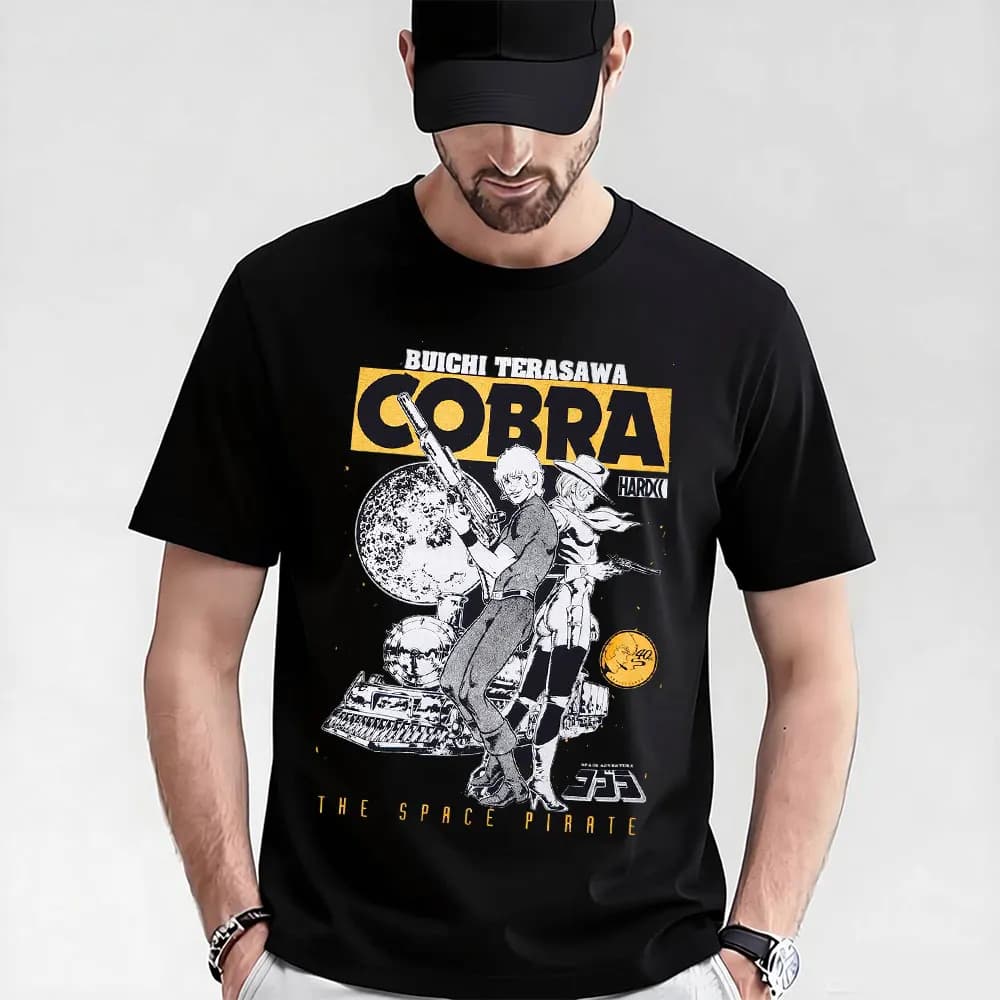 0405 The Space Adventure Cobra gift t shirt The Space Pirate Psychogun Kobura Anime Graphic tee Y2K clothes All size Tops S-6XL