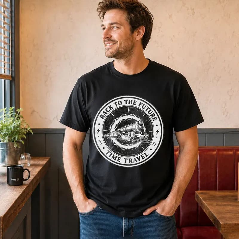 Back To The Future T‑Shirt Biff's Automotive Detailing Print Tees 0814 Hill Valley DeLorean 88MPH Time Machine Short Sleeve Tops