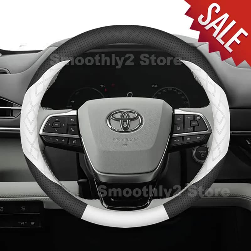 Leather Car Steering Wheel Cover For Toyota Sienna XL40 Hybrid 2021-2025 2026 Non-slip Auto Interior Toyota Sienna Accessories