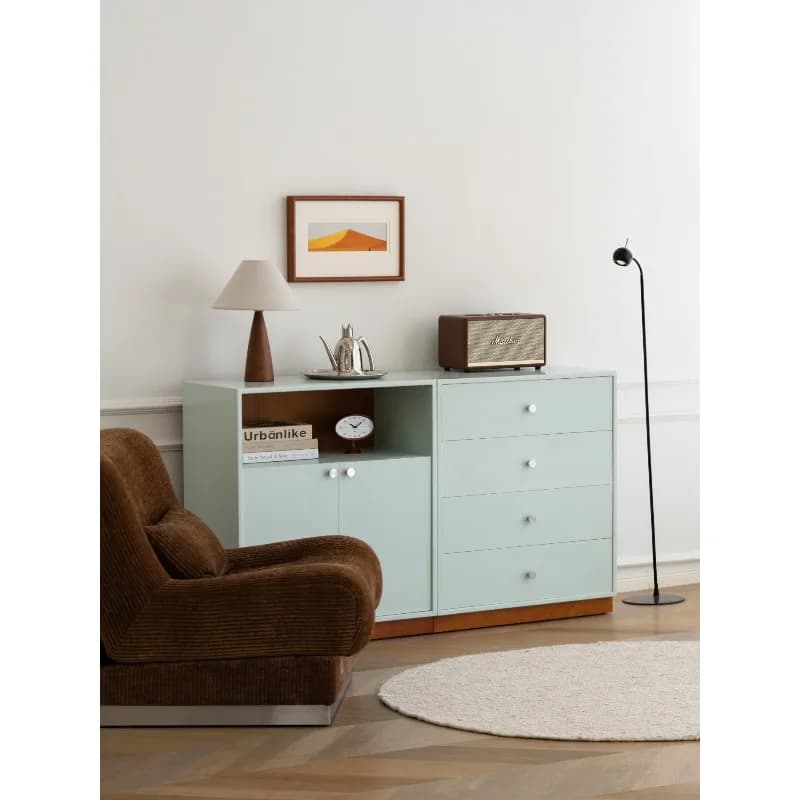 four-chest cabinet solid wood wall side cabinet, living room side cabinet, drawer cabinet, color chest cabinet module cabinet