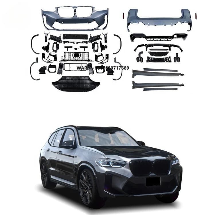 High Quality 2022 for X3 G01 LCI Facelift X3M Bodykit Front Grille Rear Diffuser Rear Lip Exhaust Pipe Tips Body Kits