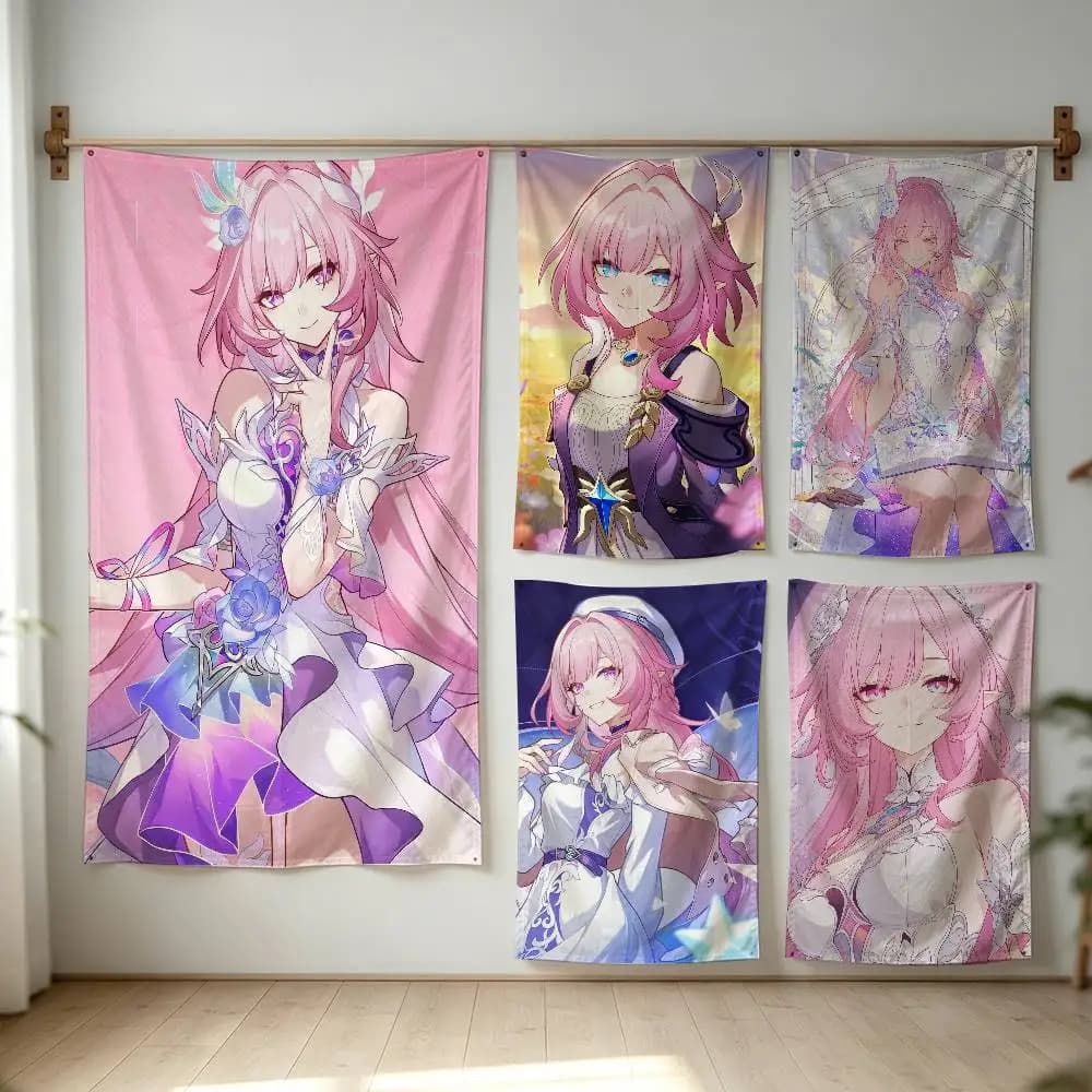 Honkai Star Rail Cyrene Flag Digital Printing Banner for Garage Wall Out Door Decoration