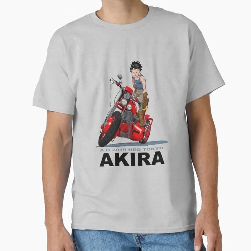 Akira Cyberpunk City Explosion Gift T‑Shirt Katsuhiro Otomo Retro Manga Shotaro Kaneda Neo‑Tokyo Anime Print Short Sleeve Tops