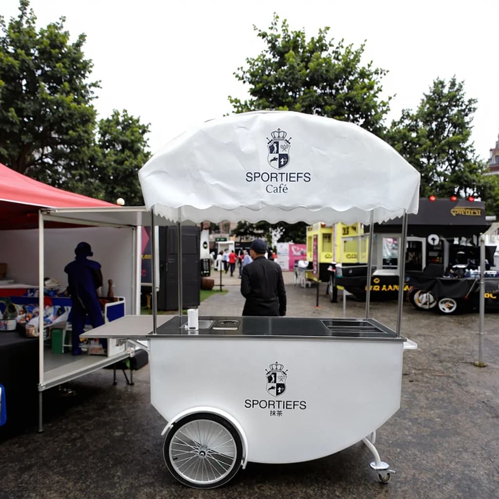 Lowest Price Mobile Ice Cream Push Cart Best Selling With Cooler Box Ice Cream Cart