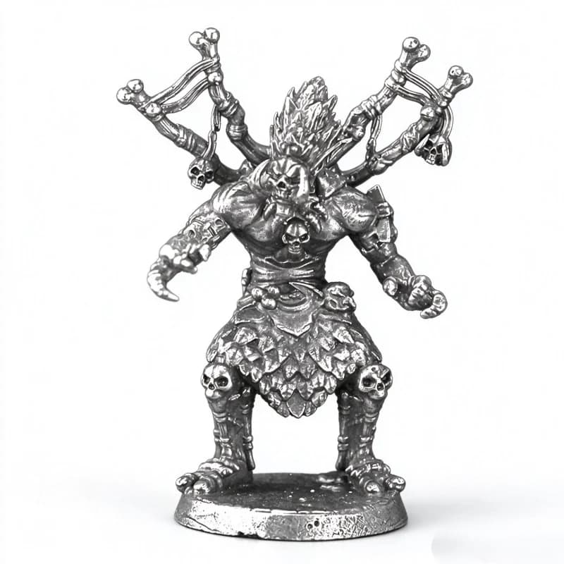 White Copper Handmade Tribe Troll Warrior Model Miniature Sculpture Desktop Game Chess Ornament Collectible Gift
