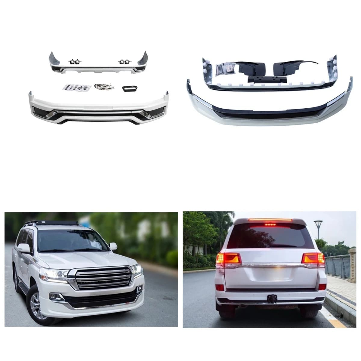 stlf Hot sale ABS Body Kits for Land Cruiser 2016 2017 2018 2019 2020 Land Cruiser LC200 Front and Rear Bumper Guard