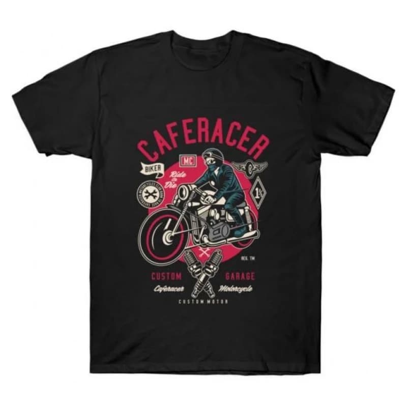 0427 Cafe Racer Born to Ride Retro Motorcycle Gift T-Shirt for bikers 100% cotton Short sleeve Graphic clothes All size Tee