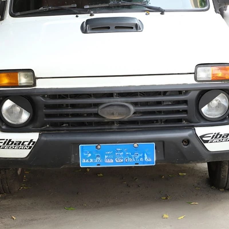 metyoucar For LADA NIVA 4X4 2009-2019 Carbon Steel Black Car Headlight Angry Eyes Headlight Cover Trim Car Accessories