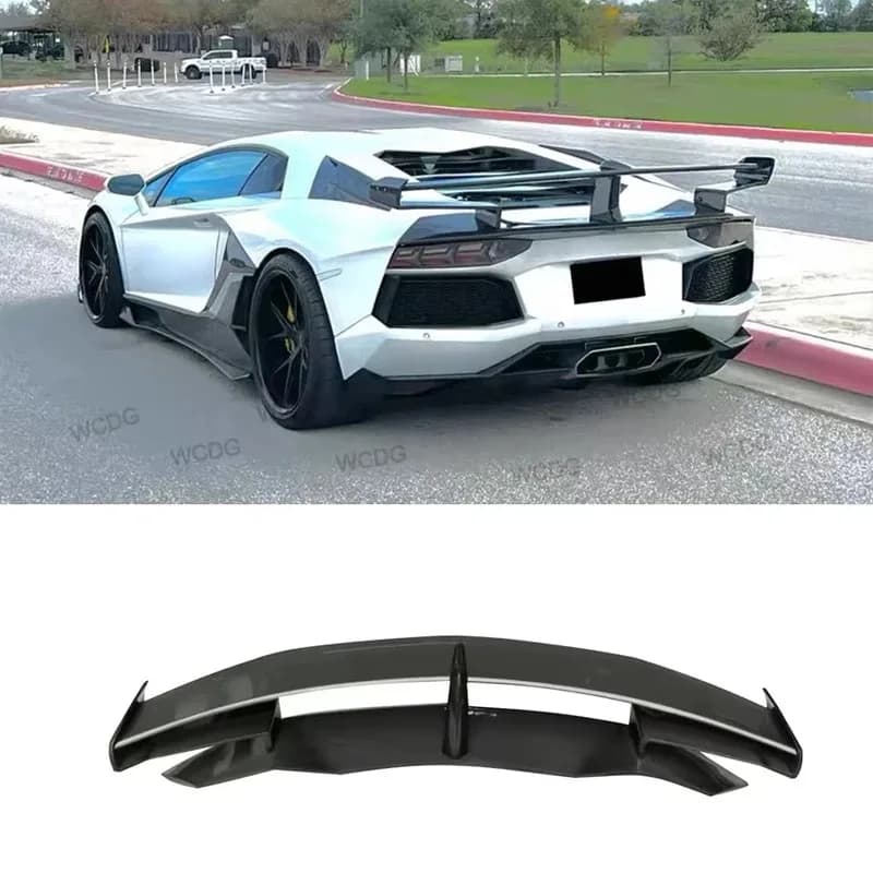 Carbon Fiber Rear Wing for  Aventador LP700 Upgrd SVJ Style Rear Trunk High Wing Spoiler Car Bodykit