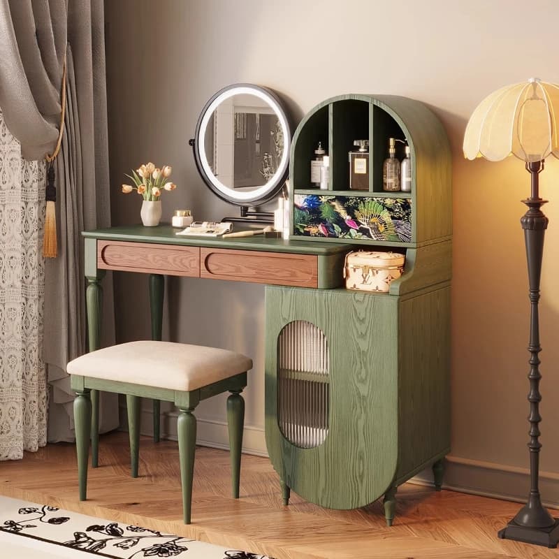 Nordic Luxury Vanity Table Simple Modern Bedroom Makeup Vanity Table Classic Storage Coiffeuse De Chambre Home Furniture