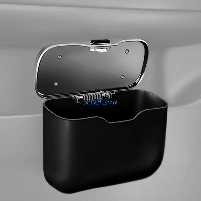 U13C Plastic Car Trash Can Featuring Leakproof Design Storage Box Large Capacity
