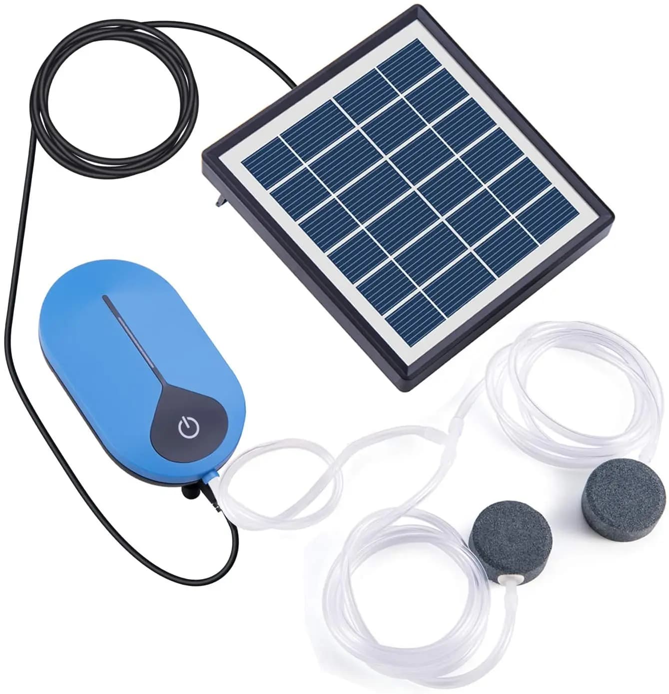 Energy-saving Solar Panel Powered Aerator Good for Pet Fish Aquarium Garden Pond Adjustable Length  Auto Air Pump