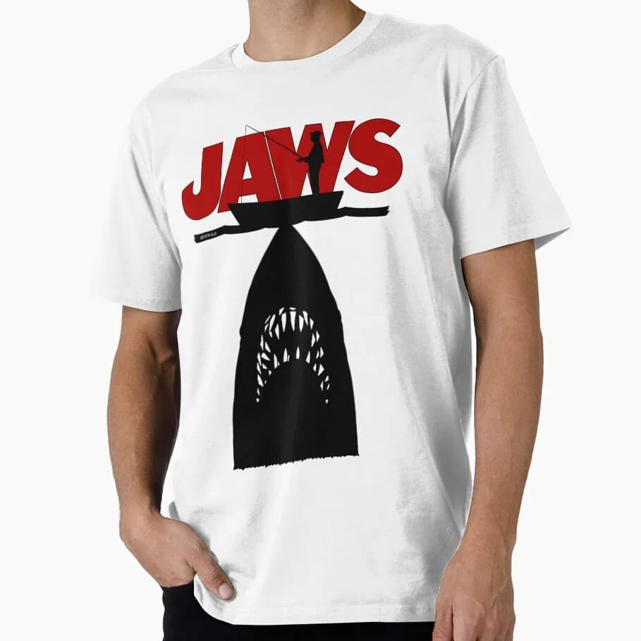 Jaws Horror Movie Halloween Gift T Shirt 0907 Amity Island Great White Shark Graphic Tops Unisex Short Sleeve Streetwear Tees