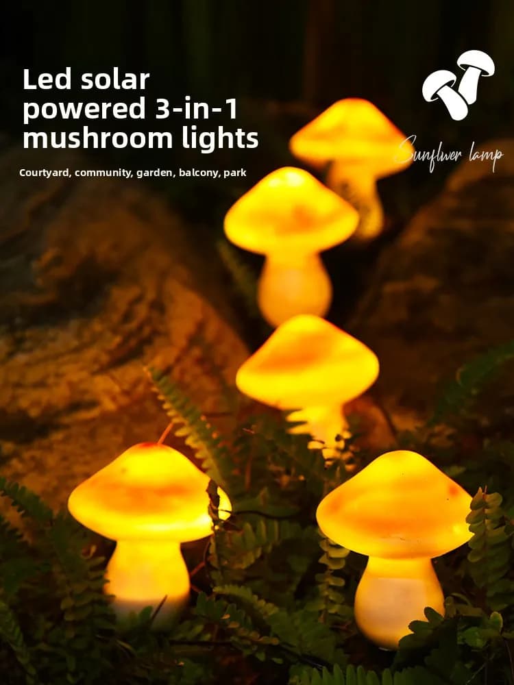 CZ Solar Garden MushroomWaterproof Landscaping Arrangement Atmospheric Ornament Garden Balcony Decoration Lawn Decoration