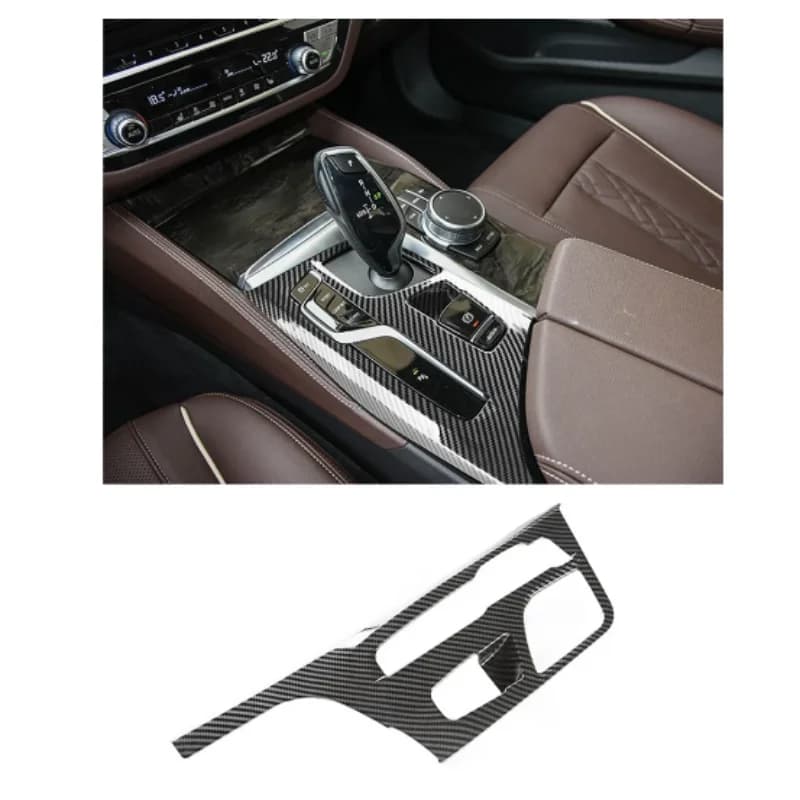 Carbon Fiber Car Center Console Gear Shift Panel Frame Covers For BMW 5  Series G30 2017-2023 Trim Stickers Accessories
