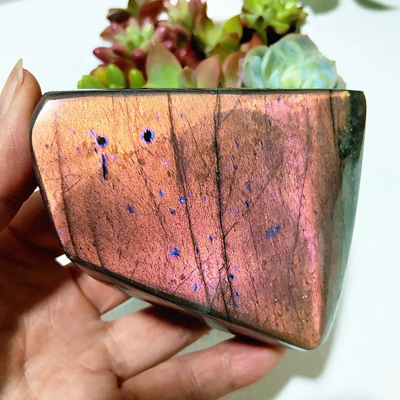 Natural Stones Purple Labradorite Violet Stone Magical Energy Heals The Spirit And Ward Off Feng Shui Crystal  Room Decoration