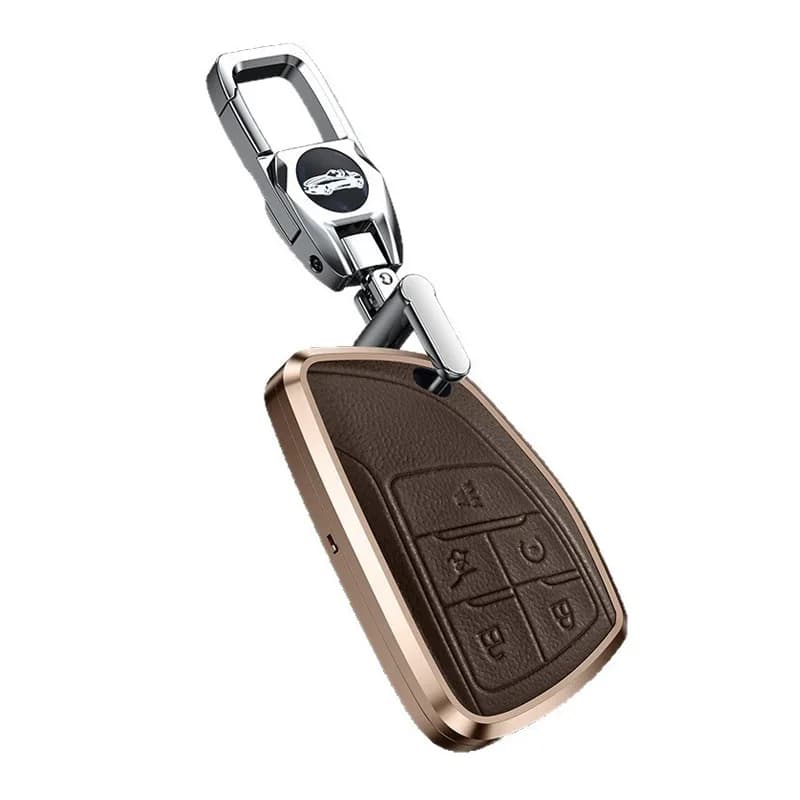 Aluminum Alloy Key Cover Case for Buick LaCrosse/Envision Plus/Envision S/Avenir - Protective Key Fob Shell Key Bag Chain
