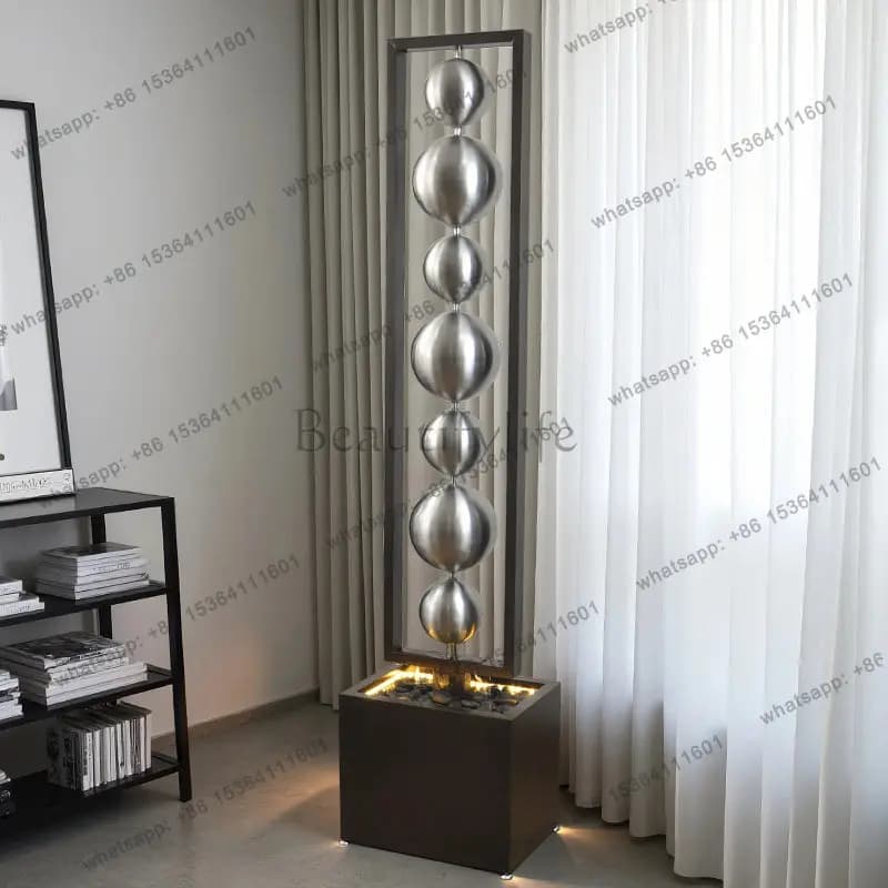 Lucky water ornament large floor light luxury decoration fountain rich feng shui wheel